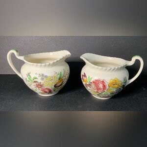 Antique Garden Bouquet Johnson Bros. set of pair of creamers